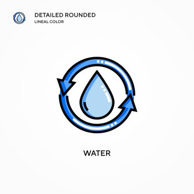 Su vektör simgesi. Modern vektör illüstrasyon kavramları. Düzenlemesi ve kişiselleştirmesi kolay.