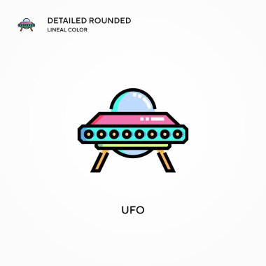 Ufo vektör simgesi. Modern vektör illüstrasyon kavramları. Düzenlemesi ve kişiselleştirmesi kolay.