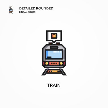 Tren vektör simgesi. Modern vektör illüstrasyon kavramları. Düzenlemesi ve kişiselleştirmesi kolay.