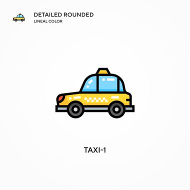 Taksi-1 vektör simgesi. Modern vektör illüstrasyon kavramları. Düzenlemesi ve kişiselleştirmesi kolay.