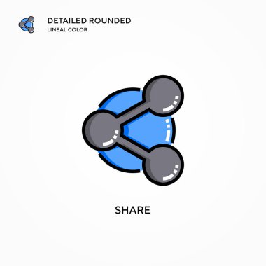 Vektör simgesini paylaş. Modern vektör illüstrasyon kavramları. Düzenlemesi ve kişiselleştirmesi kolay.