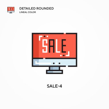 İndirim-4 vektör ikonu. Modern vektör illüstrasyon kavramları. Düzenlemesi ve kişiselleştirmesi kolay.