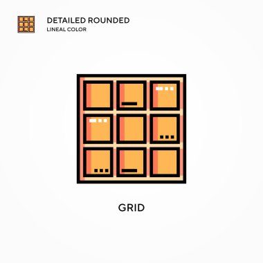 Izgara vektör simgesi. Modern vektör illüstrasyon kavramları. Düzenlemesi ve kişiselleştirmesi kolay.