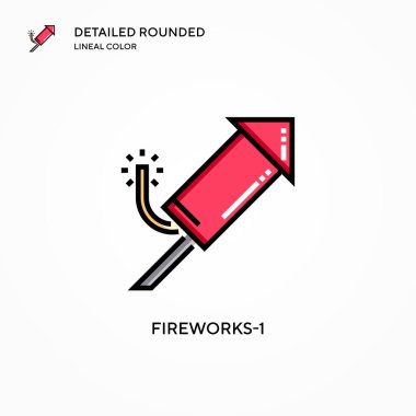 Havai fişek-1 vektör ikonu. Modern vektör illüstrasyon kavramları. Düzenlemesi ve kişiselleştirmesi kolay.