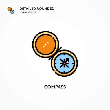 Pusula vektör simgesi. Modern vektör illüstrasyon kavramları. Düzenlemesi ve kişiselleştirmesi kolay.