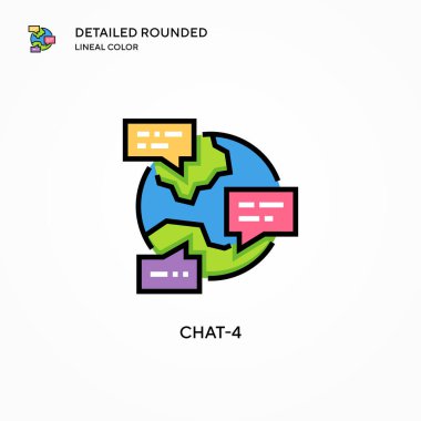 Sohbet-4 vektör simgesi. Modern vektör illüstrasyon kavramları. Düzenlemesi ve kişiselleştirmesi kolay.