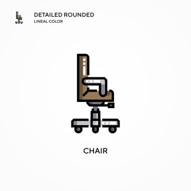 Sandalye vektör simgesi. Modern vektör illüstrasyon kavramları. Düzenlemesi ve kişiselleştirmesi kolay.