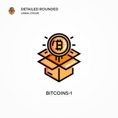 Bitcoins-1 vektör simgesi. Modern vektör illüstrasyon kavramları. Düzenlemesi ve kişiselleştirmesi kolay.