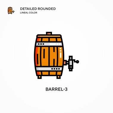 Namlu-3 vektör ikonu. Modern vektör illüstrasyon kavramları. Düzenlemesi ve kişiselleştirmesi kolay.