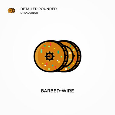 Dikenli tel vektör ikonu. Modern vektör illüstrasyon kavramları. Düzenlemesi ve kişiselleştirmesi kolay.