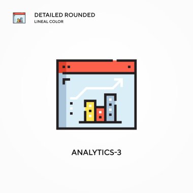 Analitik-3 vektör simgesi. Modern vektör illüstrasyon kavramları. Düzenlemesi ve kişiselleştirmesi kolay.
