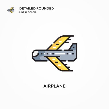 Uçak vektör simgesi. Modern vektör illüstrasyon kavramları. Düzenlemesi ve kişiselleştirmesi kolay.