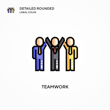 Takım çalışması vektör simgesi. Modern vektör illüstrasyon kavramları. Düzenlemesi ve kişiselleştirmesi kolay.