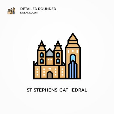St-stephens-katedral vektör ikonu. Modern vektör illüstrasyon kavramları. Düzenlemesi ve kişiselleştirmesi kolay.