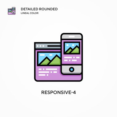 Tepki-4 vektör simgesi. Modern vektör illüstrasyon kavramları. Düzenlemesi ve kişiselleştirmesi kolay.