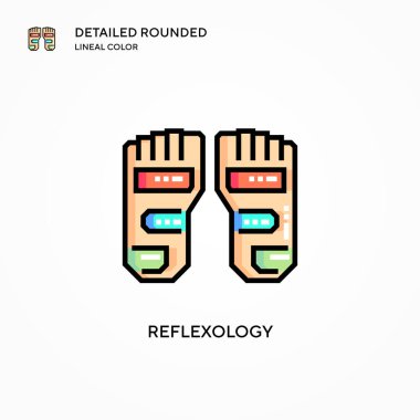 Refleksoloji vektör ikonu. Modern vektör illüstrasyon kavramları. Düzenlemesi ve kişiselleştirmesi kolay.