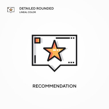 Tavsiye vektör simgesi. Modern vektör illüstrasyon kavramları. Düzenlemesi ve kişiselleştirmesi kolay.