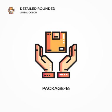 Paket-16 vektör simgesi. Modern vektör illüstrasyon kavramları. Düzenlemesi ve kişiselleştirmesi kolay.