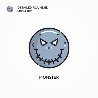 Canavar vektör simgesi. Modern vektör illüstrasyon kavramları. Düzenlemesi ve kişiselleştirmesi kolay.