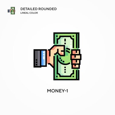 Money-1 vektör simgesi. Modern vektör illüstrasyon kavramları. Düzenlemesi ve kişiselleştirmesi kolay.
