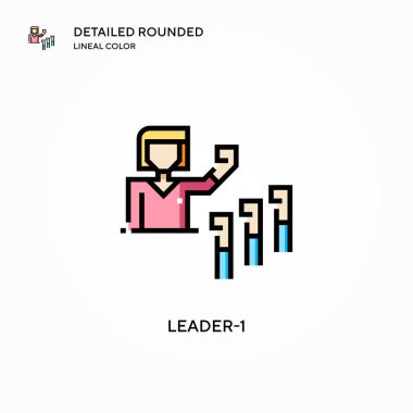 Lider-1 vektör simgesi. Modern vektör illüstrasyon kavramları. Düzenlemesi ve kişiselleştirmesi kolay.