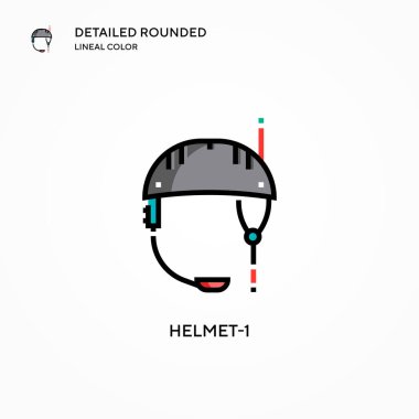 Miğfer-1 vektör simgesi. Modern vektör illüstrasyon kavramları. Düzenlemesi ve kişiselleştirmesi kolay.