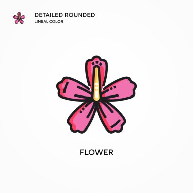 Çiçek vektör simgesi. Modern vektör illüstrasyon kavramları. Düzenlemesi ve kişiselleştirmesi kolay.