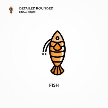 Balık vektör simgesi. Modern vektör illüstrasyon kavramları. Düzenlemesi ve kişiselleştirmesi kolay.