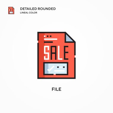 Dosya vektör simgesi. Modern vektör illüstrasyon kavramları. Düzenlemesi ve kişiselleştirmesi kolay.