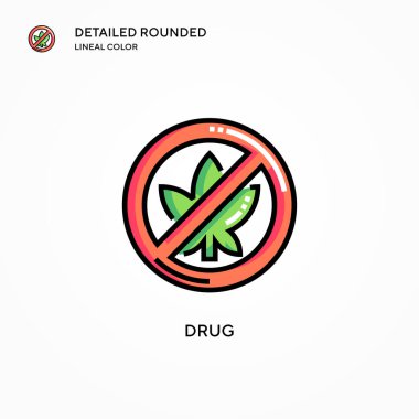 Uyuşturucu vektör ikonu. Modern vektör illüstrasyon kavramları. Düzenlemesi ve kişiselleştirmesi kolay.
