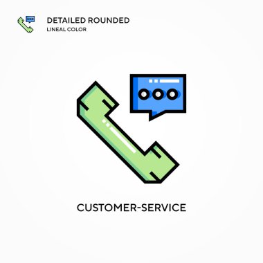 Müşteri hizmetleri vektör simgesi. Modern vektör illüstrasyon kavramları. Düzenlemesi ve kişiselleştirmesi kolay.