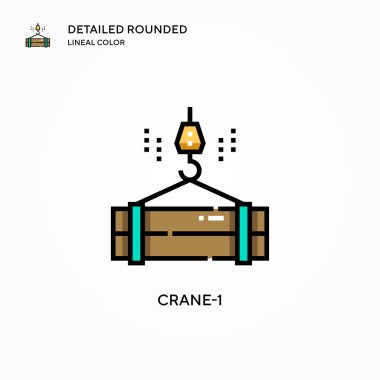 Crane-1 vektör simgesi. Modern vektör illüstrasyon kavramları. Düzenlemesi ve kişiselleştirmesi kolay.