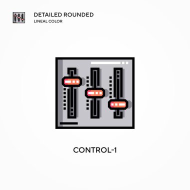 Kontrol-1 vektör simgesi. Modern vektör illüstrasyon kavramları. Düzenlemesi ve kişiselleştirmesi kolay.