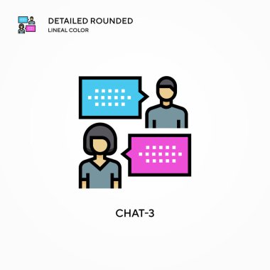 Sohbet-3 vektör simgesi. Modern vektör illüstrasyon kavramları. Düzenlemesi ve kişiselleştirmesi kolay.