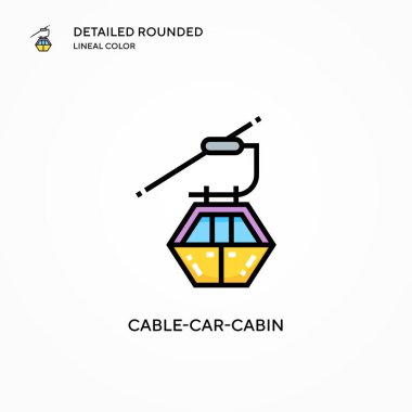 Kablo kabin vektör simgesi. Modern vektör illüstrasyon kavramları. Düzenlemesi ve kişiselleştirmesi kolay.