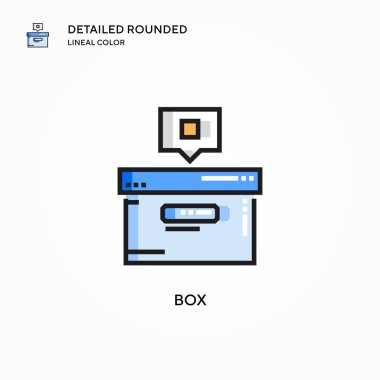 Kutu vektör simgesi. Modern vektör illüstrasyon kavramları. Düzenlemesi ve kişiselleştirmesi kolay.