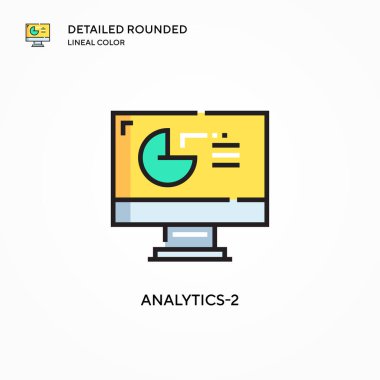 Analitik-2 vektör simgesi. Modern vektör illüstrasyon kavramları. Düzenlemesi ve kişiselleştirmesi kolay.
