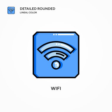 Wifi vektör simgesi. Modern vektör illüstrasyon kavramları. Düzenlemesi ve kişiselleştirmesi kolay.