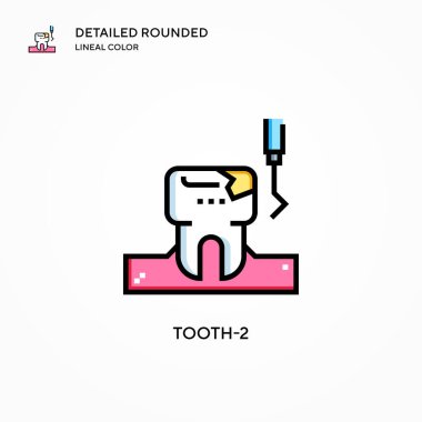 Diş-2 vektör simgesi. Modern vektör illüstrasyon kavramları. Düzenlemesi ve kişiselleştirmesi kolay.