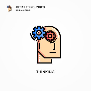 Vektör ikonu düşünüyorum. Modern vektör illüstrasyon kavramları. Düzenlemesi ve kişiselleştirmesi kolay.