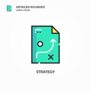 Strateji vektör simgesi. Modern vektör illüstrasyon kavramları. Düzenlemesi ve kişiselleştirmesi kolay.