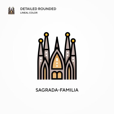 Sagrada-familia vektör simgesi. Modern vektör illüstrasyon kavramları. Düzenlemesi ve kişiselleştirmesi kolay.