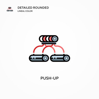 İtme vektör simgesi. Modern vektör illüstrasyon kavramları. Düzenlemesi ve kişiselleştirmesi kolay.