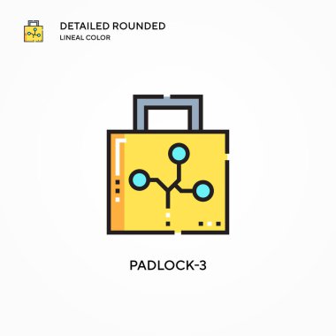 Asma kilit-3 vektör simgesi. Modern vektör illüstrasyon kavramları. Düzenlemesi ve kişiselleştirmesi kolay.