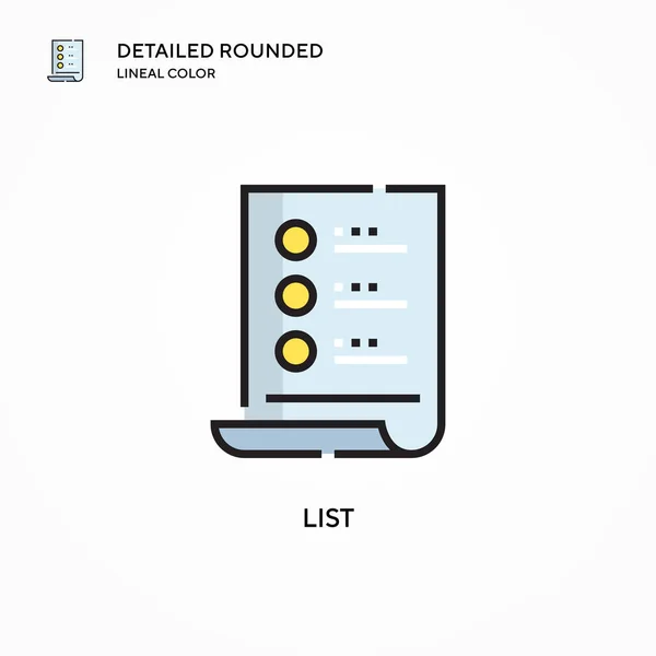 リストベクトルアイコン 現代のベクトル図の概念 編集とカスタマイズが簡単 — ストックベクタ