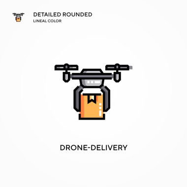 İHA iletim vektör simgesi. Modern vektör illüstrasyon kavramları. Düzenlemesi ve kişiselleştirmesi kolay.