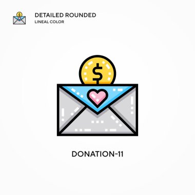 Bağış-11 vektör simgesi. Modern vektör illüstrasyon kavramları. Düzenlemesi ve kişiselleştirmesi kolay.