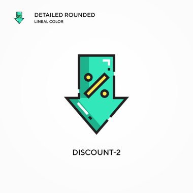 İndirim-2 vektör simgesi. Modern vektör illüstrasyon kavramları. Düzenlemesi ve kişiselleştirmesi kolay.