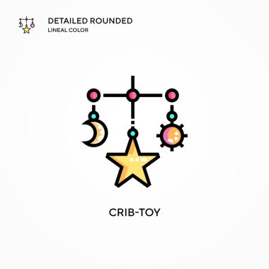 Beşik oyuncağı vektör simgesi. Modern vektör illüstrasyon kavramları. Düzenlemesi ve kişiselleştirmesi kolay.