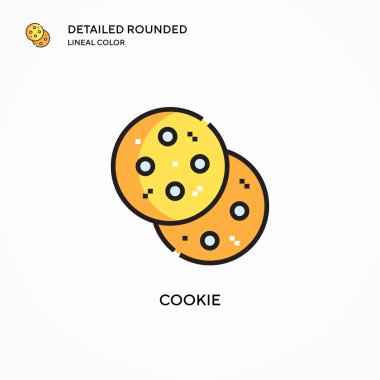 Kurabiye vektör simgesi. Modern vektör illüstrasyon kavramları. Düzenlemesi ve kişiselleştirmesi kolay.